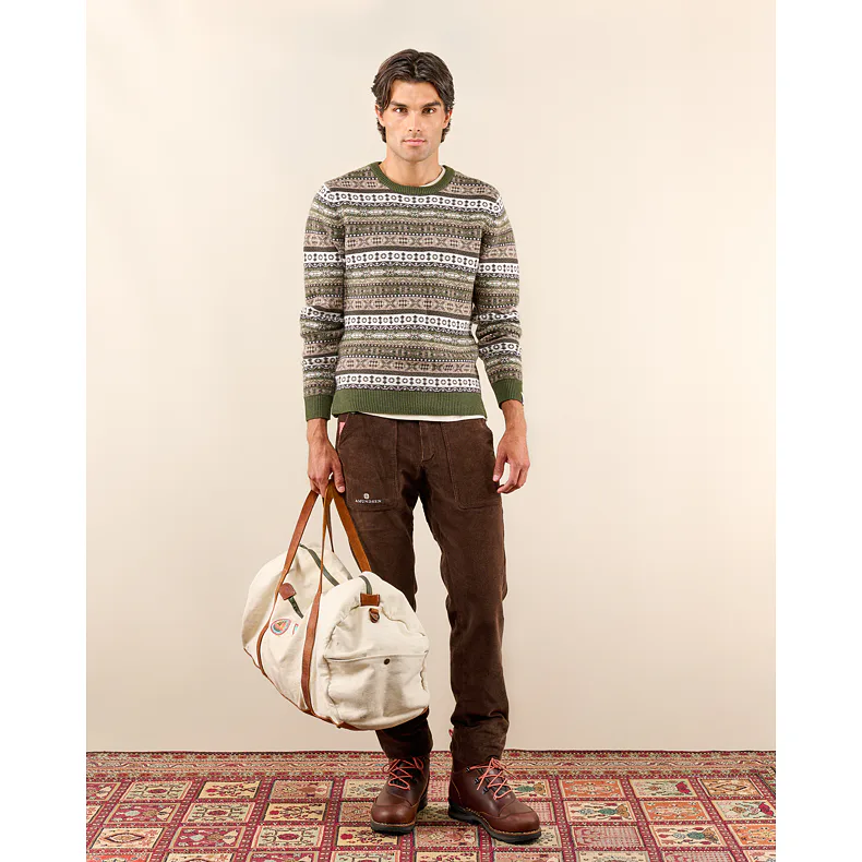 Pánský vlněný svetr Amundsen Dunkirk s tradičním vzorem.